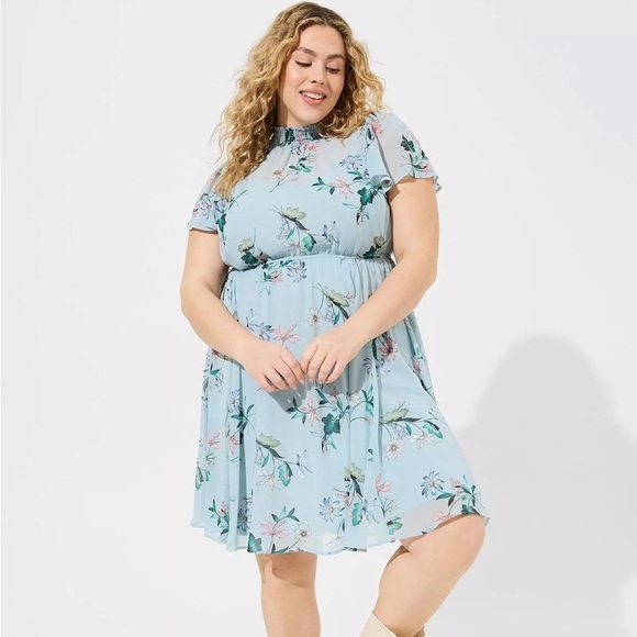 TORRID Mini Chiffon Smocked Dress - Picture 1 of 3